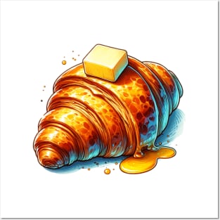 Croissant Butter Art Kawaii Sweet French Bread Dough Posters and Art